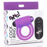 Bang Silicone Cock Ring and Bullet - USB Rechargeable Vibrating Cock Ring with Wireless Remote in Black Cock Rings Vibrating